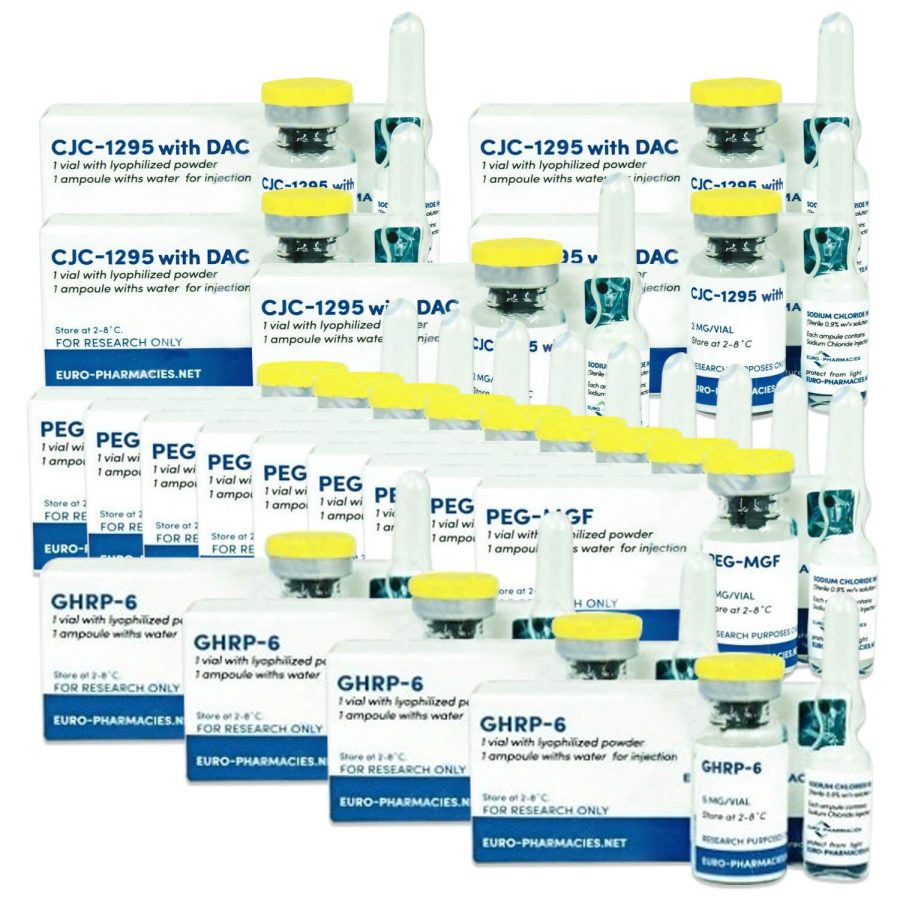 Paquete de péptidos Bulking Advanced - 12 semanas (GHRP-6 / Mod GRF 1-29 / PEG-MGF) Eurofarmacias