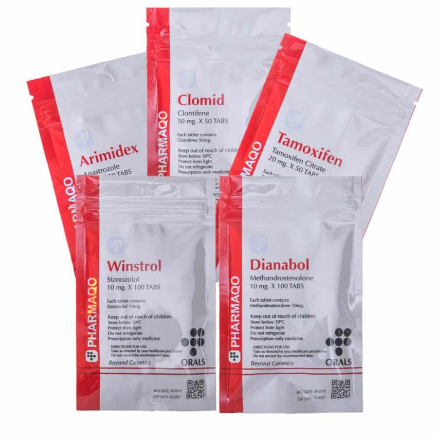 4 opakowania suchego przyrostu masy doustnej 4 tygodnie Dianabol Winstrol Ochrona PCT Pharmaqo Labs